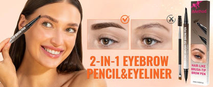 🎁Dual-Ended Eyeliner🎉2-in-1 Eyebrow Pencil with Waterproof Microblading-ABB8