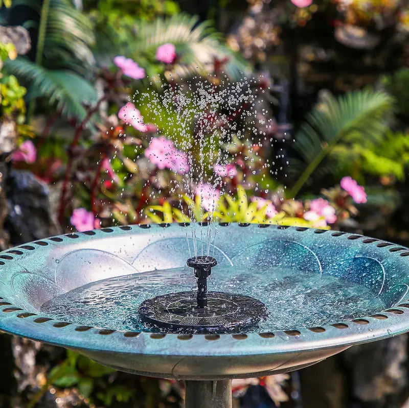 ☀️Solar Bird Bath Fountain with 6 Nozzles🐦- Solar Powered Floating Water Fountain Pump for Bird Bath, Ponds, Garden, Fish Tank and Outdoor-ABB8