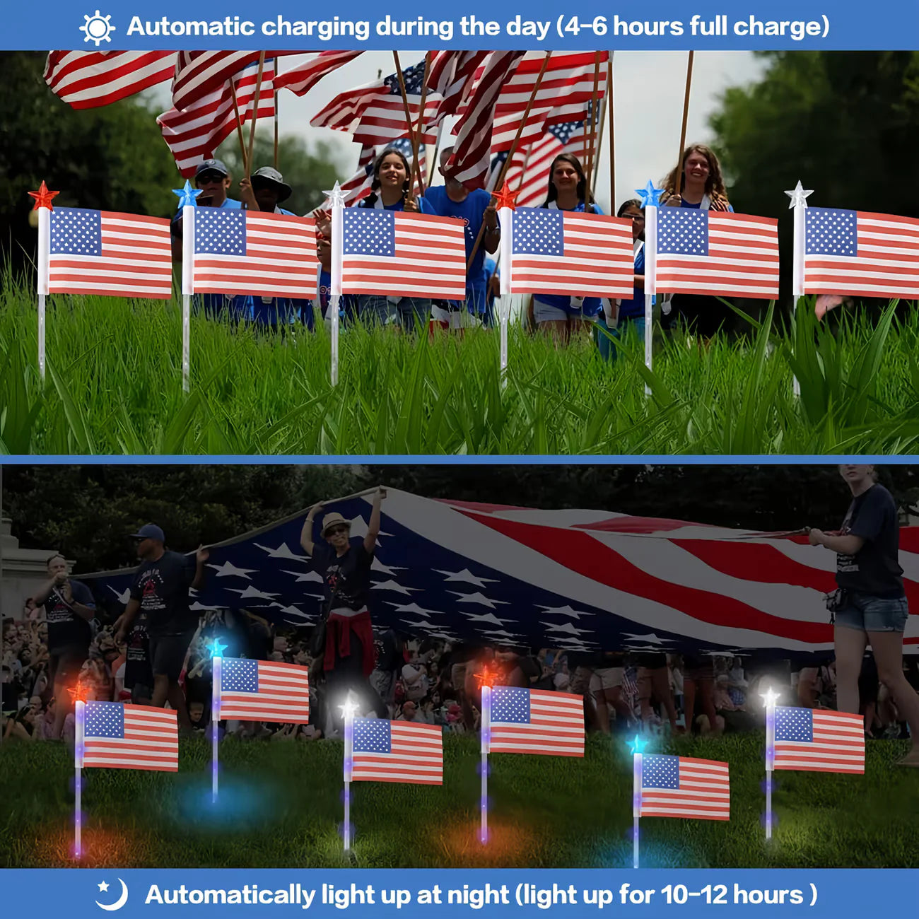 Ideal for Independence Day Pathways, Gardens, and Yard Decor-H1