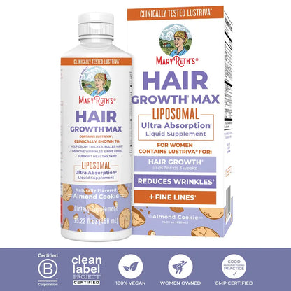 🔥Save Up To 56% Today🔥MaryRuth's Hair Growth Max Liposomal - Lustriva - Thicker Hair - Improve Wrinkles & Fine Lines-TJY