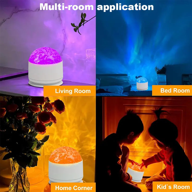 🔥Last Day 60% OFF👑16 Color Star Projector Light with Music Rhythm, Ocean Wave & 3D Water Ripple Effects, Romantic Night Light-TJY
