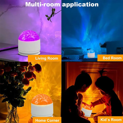 🔥Last Day 60% OFF👑16 Color Star Projector Light with Music Rhythm, Ocean Wave & 3D Water Ripple Effects, Romantic Night Light-TJY