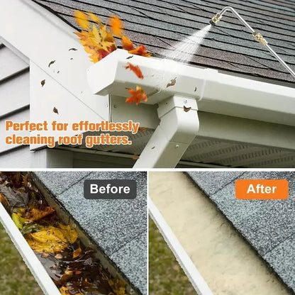 🔥Last Day 60% OFF👑Pressure Washer Extension Wand 10 Pack Power Washer Lance with 5 Atomization Nozzle Tips 1 Gutter Cleaner Attachment Curved Rod for Gutter Roof Drainage Walls Cleaning-TJY