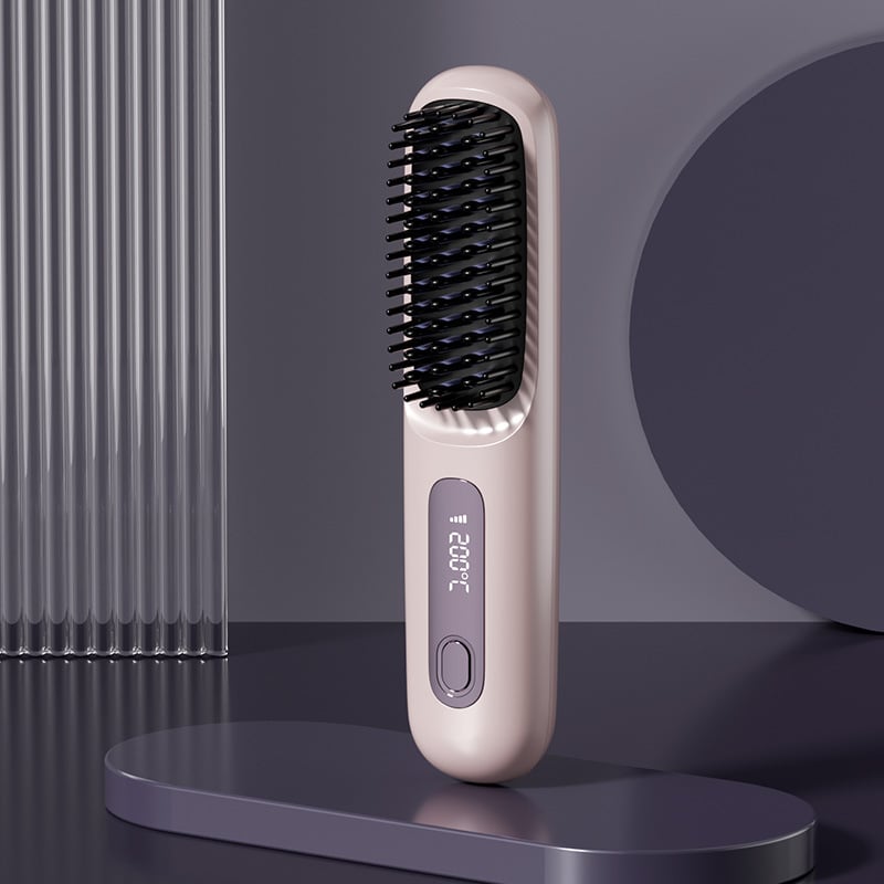 ⚡50K+ SOLD!💁‍♀️Wireless Ceramic Heating Hair Straightening Hairbrush-H1