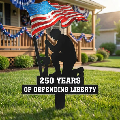 🥇  250 Years of Defending Liberty Metal Garden Stake-923