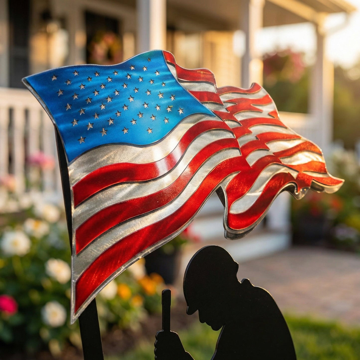 🥇  250 Years of Defending Liberty Metal Garden Stake-923