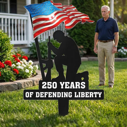 🥇  250 Years of Defending Liberty Metal Garden Stake-923