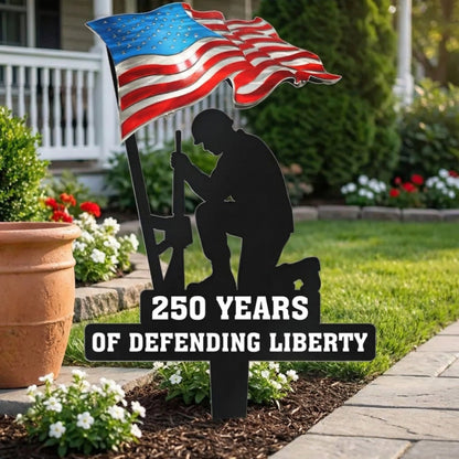 🥇  250 Years of Defending Liberty Metal Garden Stake-923