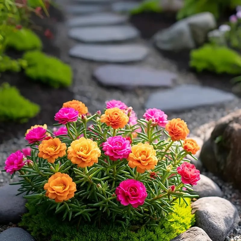 🌸🌹Rare Varieties Moss Rose -Immortal Flower – 🌿Perennial Flower Seeds，Large Flowers ，Easy to Grow-ABB8