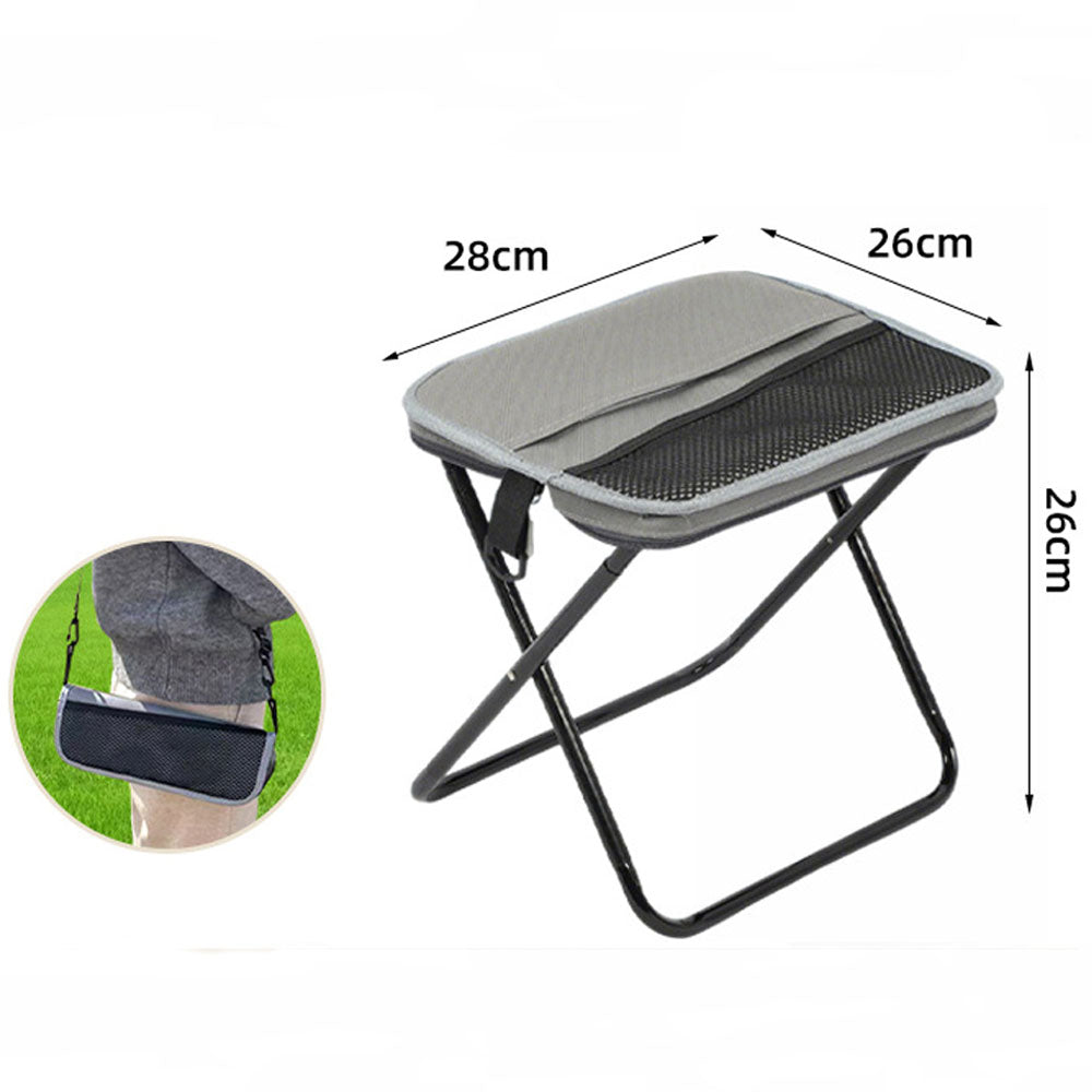 🔥Portable Outdoor Folding Chair with Shoulder, Strap Ultra Light 1.5 lbs, Max Load 400lb, Two Side Pockets Velcro Storage for Camping Hiking Fishing BBQ Parties⛱️-TJY