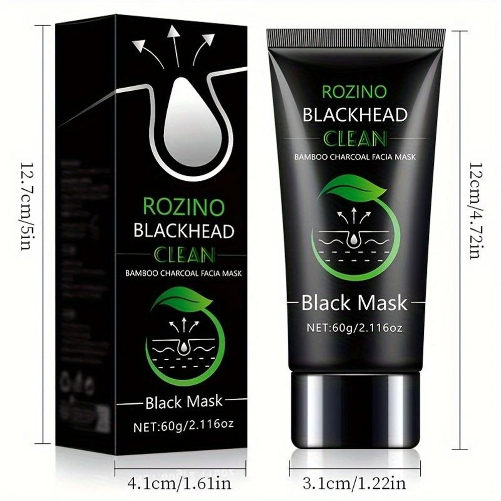 Rozino Bamboo Charcoal Blackhead Peel-Off Mask with Glycerin & Witch Hazel Extract for Deep Cleansing Pore Shrinking Gentle Moisturizing 60g/2.116oz-TJY