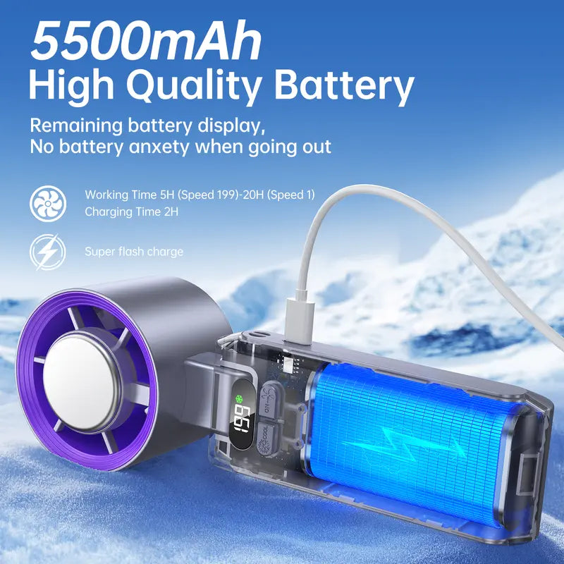 ❄️ The Ultimate Ice-Cooling Handheld Fan: 2026 Tech Revolution Instant Cooling | 24H Battery Life | Flash Charging-GD