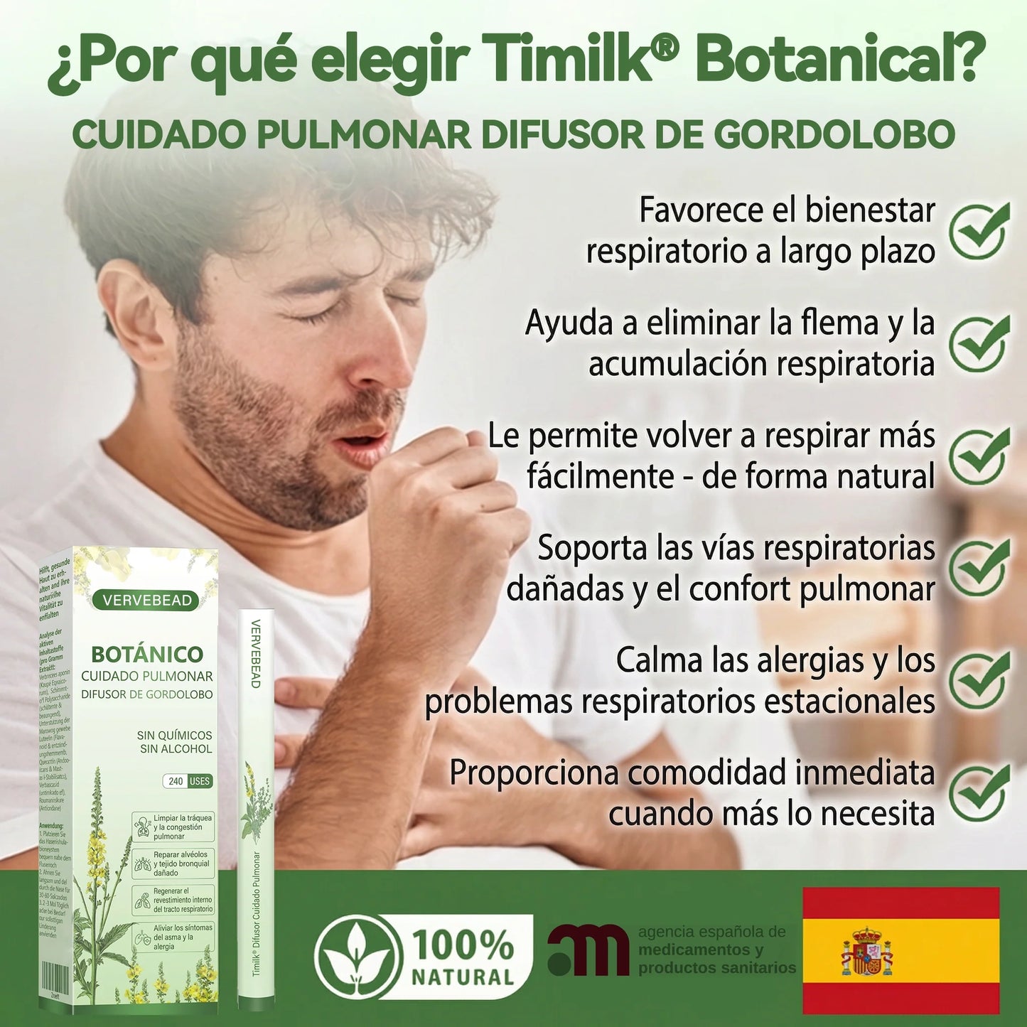 ❤️🎉Vervebead®BOTÁNICO CUIDADO PULMONAR DIFUSOR DE GORDOLOBO-XA