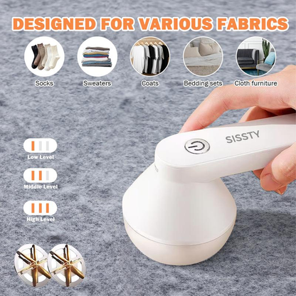 ⚡Rechargeable Fabric Shaver with 2 Replaceable Stainless Steel 🔥6-Leaf Blades🏆(1 Free Extra Included) | Lint Remover with 3-Speed Settings - Efficient Sweater and Lint Shaver for Clothes, Removing Fuzz, Lint Balls, Pills, and Hairballs-TJY