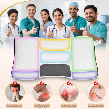 👑Neck Massage Couple Pillows🌟Adjustable ergonomic orthotic support🏆high-quality soft pillow core, detachable knitted pillowcase, relieves neck pain , aids sleep.Ergonomic Height for Optimal Cervical Support-TJY