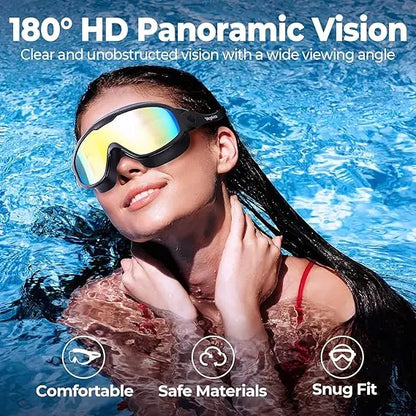 🔥Hot Sale!!🔥Swimming Goggles 1pc No Leaking Swim Glasses for Men Women Youth, Wide View Anti Fog Uv Swimming Goggles, Swimming Accessories, Swim Kit, Diving Swimming Goggles, Outdoor Swimming Goggles-TJY
