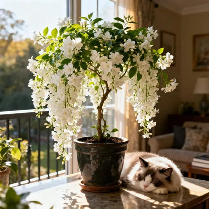 50 Non-GMO Climbing Silver Jasmine Seeds - Aromatic Evergreen, Ideal Decor Choice for Garden & Balcony Fragrant-GD