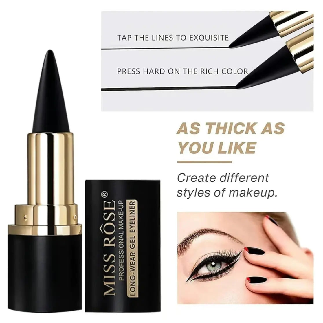 🎁Buy 1 Get 1 Free - Gentle Matte Gel Eyeliner Pencil, Soft Smooth Texture Eye Makeup Stick, Basic Cat Eye Be Smoky Eye Daily Makeup Tool, Versatile Cosmetic for Festival &Casual Gifting Use- A926