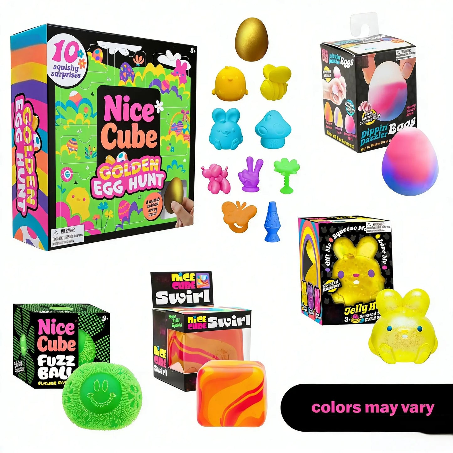 🔥2026 Ultimate 14-Piece Easter Squishy Surprise Bundle – Mystery Sensory Fidget Box with Rare Golden Egg Hunt! - A926