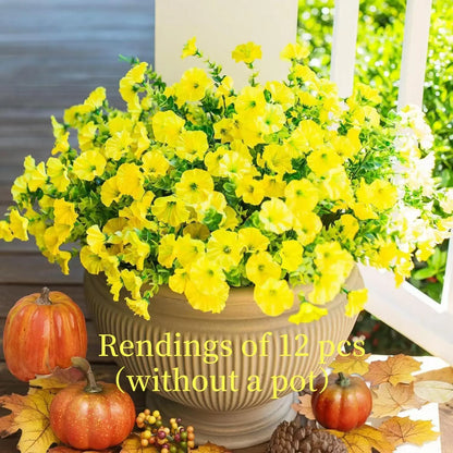 🌟🌈 Artificial Potted Plant🌹6pcs Faux Morning Glory Flower with UV Protective Function🔥-TJY