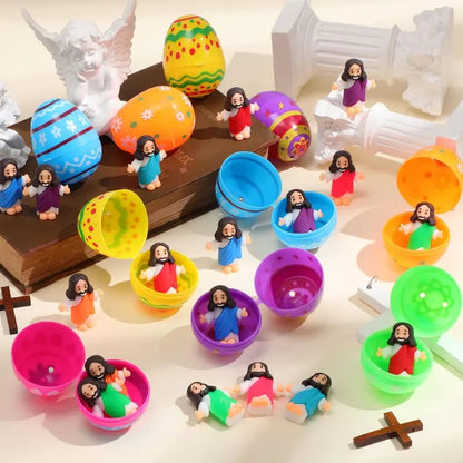 ✝️Christian Easter Surprise Eggs: Pre‑Filled Eggs with Mini Jesus Figures – Share Hope & Faith This Spring🌸-ABB8