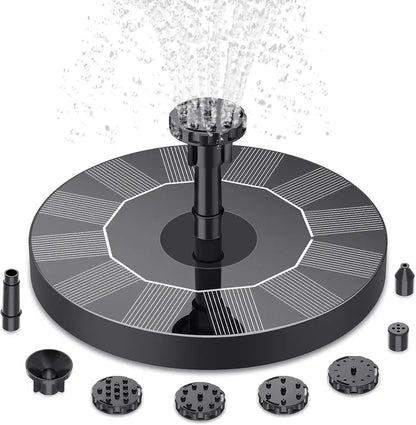 ☀️Solar Bird Bath Fountain with 6 Nozzles🐦- Solar Powered Floating Water Fountain Pump for Bird Bath, Ponds, Garden, Fish Tank and Outdoor-ABB8