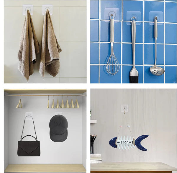 🔥Adhesive Frame Hooks Wall Mount Self-Adhesive Hooks Suitable for Bathroom and Kitchen Decoration-TJY