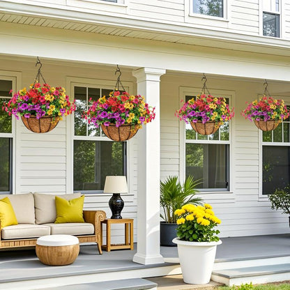 Last Day Promotion! 🔥 Simulated Hanging Flower Basket🌸 No Watering, No Wilting💧—Just a Picture Perfect Home Every Single Day-923