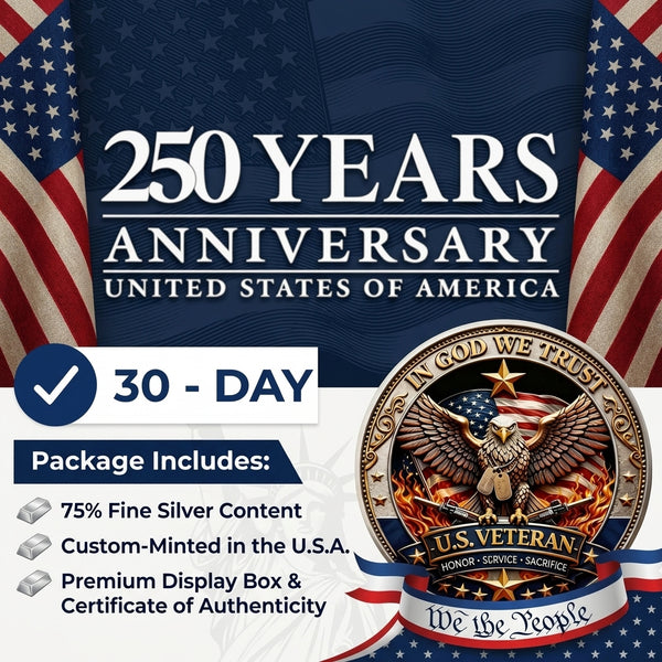 🔥Last Day 60% OFF: 250 Years of Freedom Veteran Tribute Silver Coin (75% Pure) - A926