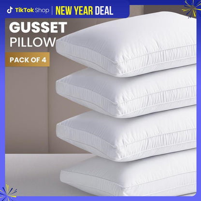 👑【New Year Deal】Utopia Bedding Gusseted Pillows Set King Queen & Standard Size White Pack of 2 Durable Breathable Soft Memory Foam for Cozy Sleep Hotel Quality-ZZQ