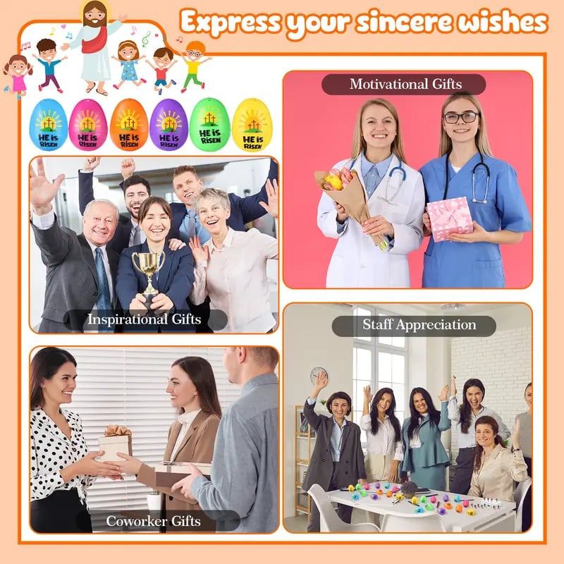 ✝️Christian Easter Surprise Eggs: Pre‑Filled Eggs with Mini Jesus Figures – Share Hope & Faith This Spring🌸-ABB8