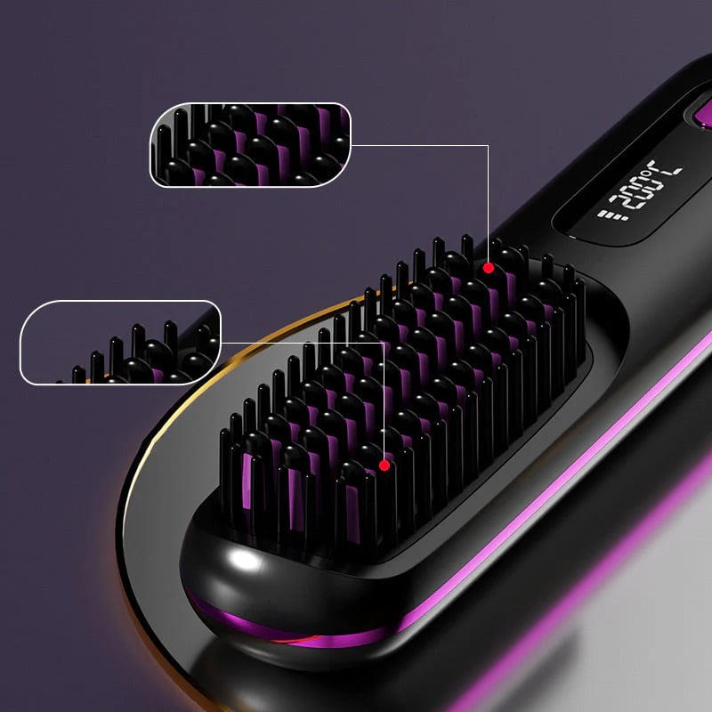 ⚡50K+ SOLD!💁‍♀️Wireless Ceramic Heating Hair Straightening Hairbrush-H1