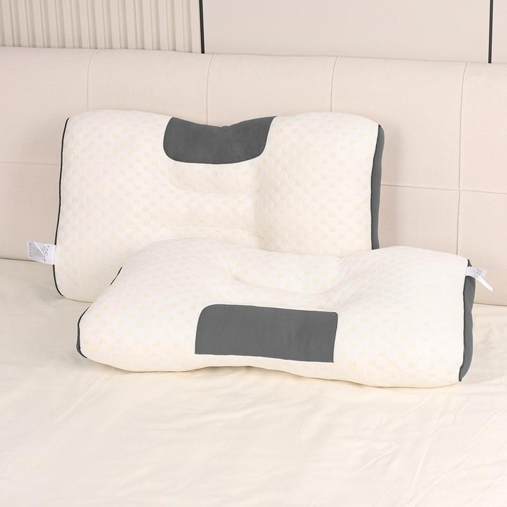 👑Neck Massage Couple Pillows🌟Adjustable ergonomic orthotic support🏆high-quality soft pillow core, detachable knitted pillowcase, relieves neck pain , aids sleep.Ergonomic Height for Optimal Cervical Support-TJY