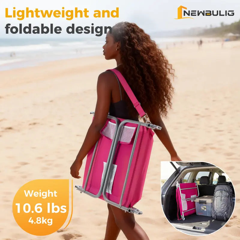 🔥Portable Beach Lounge Chair⛱️Folding Adjustable Chaise Lounge Chair with Backpack Straps & Side Pocket-TJY