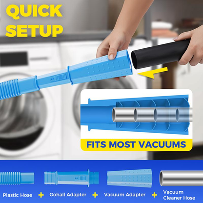 🎁Dryer Vent Cleaner Kit 2 Pieces 🌟 Compatible with Most Vacuum Cleaners Lint Brush & Hose Attachment with Stretch Universal Connector Quick Lint Remover for Deep Cleaning Machine-TJY