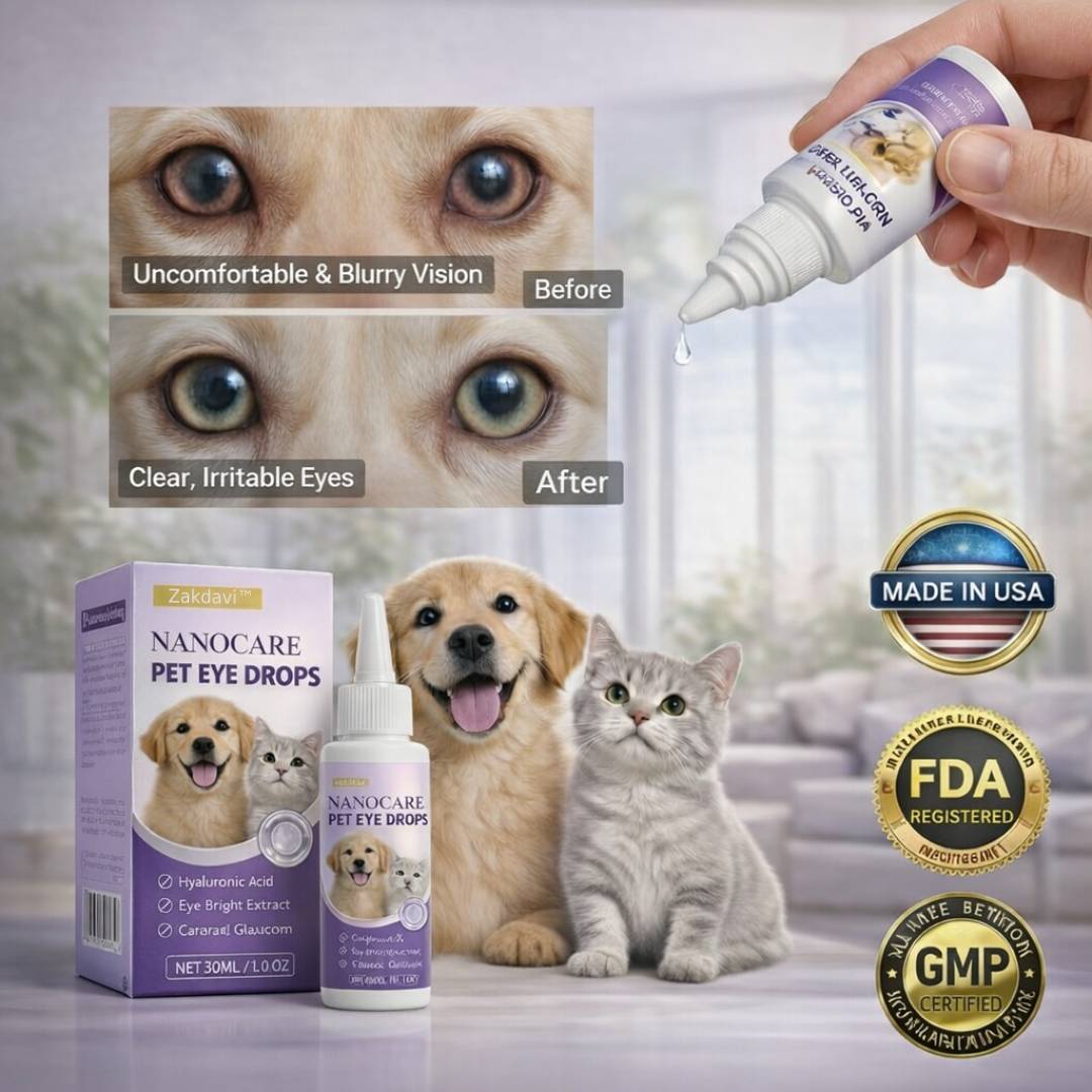 NanoCare Pet Eye Drops-Relieves Conjunctivitis, Dry Eyes, Cataracts, and Keratitis🐶-GD