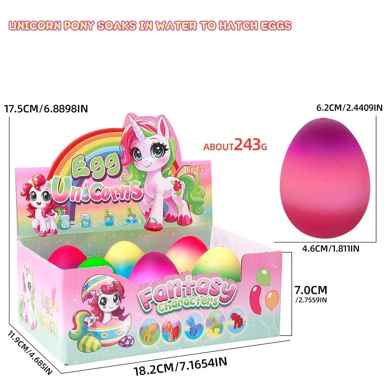 6 Pack Hatching Surprise Growing Unicorn/Dinosaur Eggs-H1