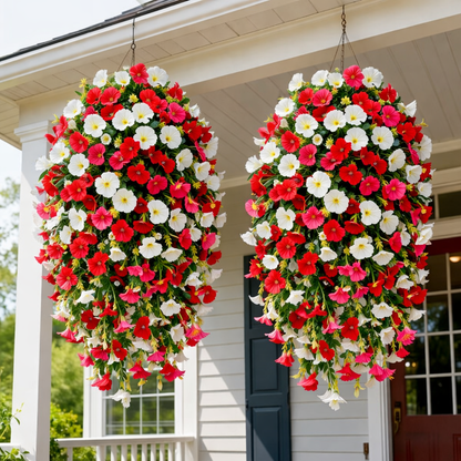 Artificial Faux Hanging Flowers Plants - UV resistant, Waterproof, Windproof , No watering , No wilting -GD