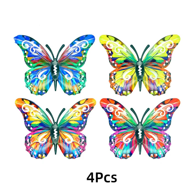 🦋A complete set! 4Pcs Butterfly Metal Wall Decor-923