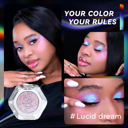 🔥Save Up To 56% Today🔥single multi-chrome eyeshadows, sparkly shimmer glitter eyeshadow, iridescent shimmer, talc free, holographic ,color-shifting, metallic iridescent shimmer shadow duochrome-TJY