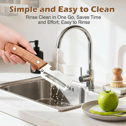 Multi Functional Vegetable Peeler for Kitchen-Wooden Handle, Potato Fruit Peeler with Bottle Opener Function, Durable Kitchen Helper-ABB8