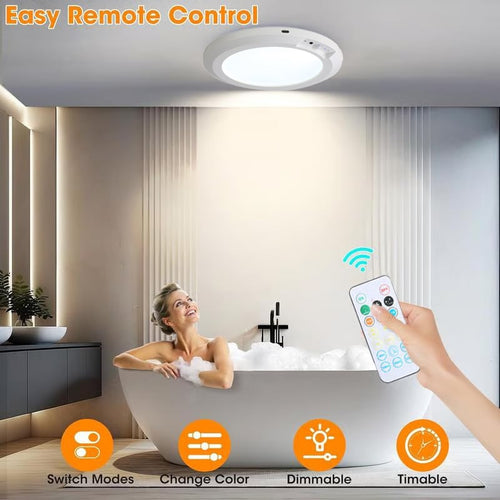 2026 New Rechargeable Motion Sensor Ceiling Light with Remote - Magnetic Wireless Ceiling Light Battery Powered for Closet Shower Stairs Shed Hallway Porch Patio ect-GD