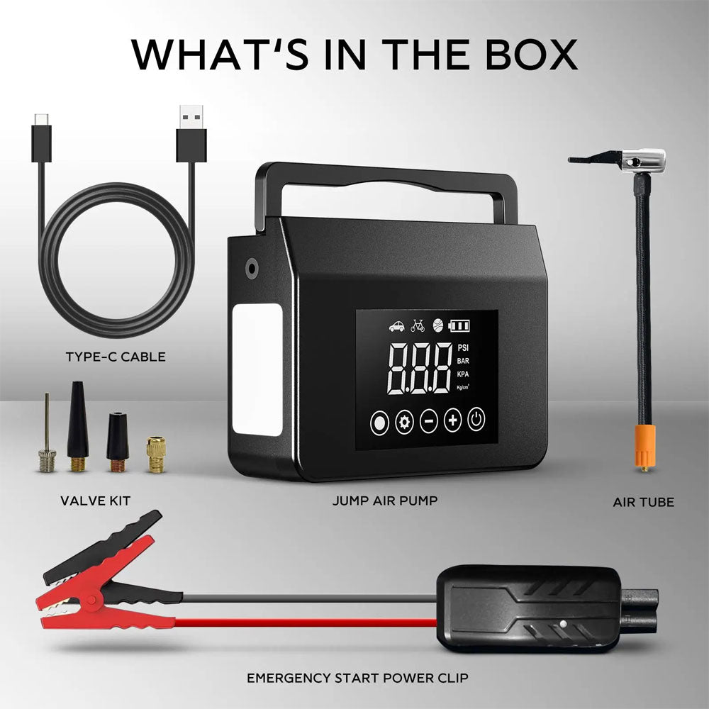 🔥Arrancador de coche de 4000 A con inflador de neumáticos de 150 PSI, batería externa de 15 000 mAh y luz LED. Fiable a -20 °F. Compatible con la mayoría de coches y camiones Conveniencia para conducir en invierno-TJY