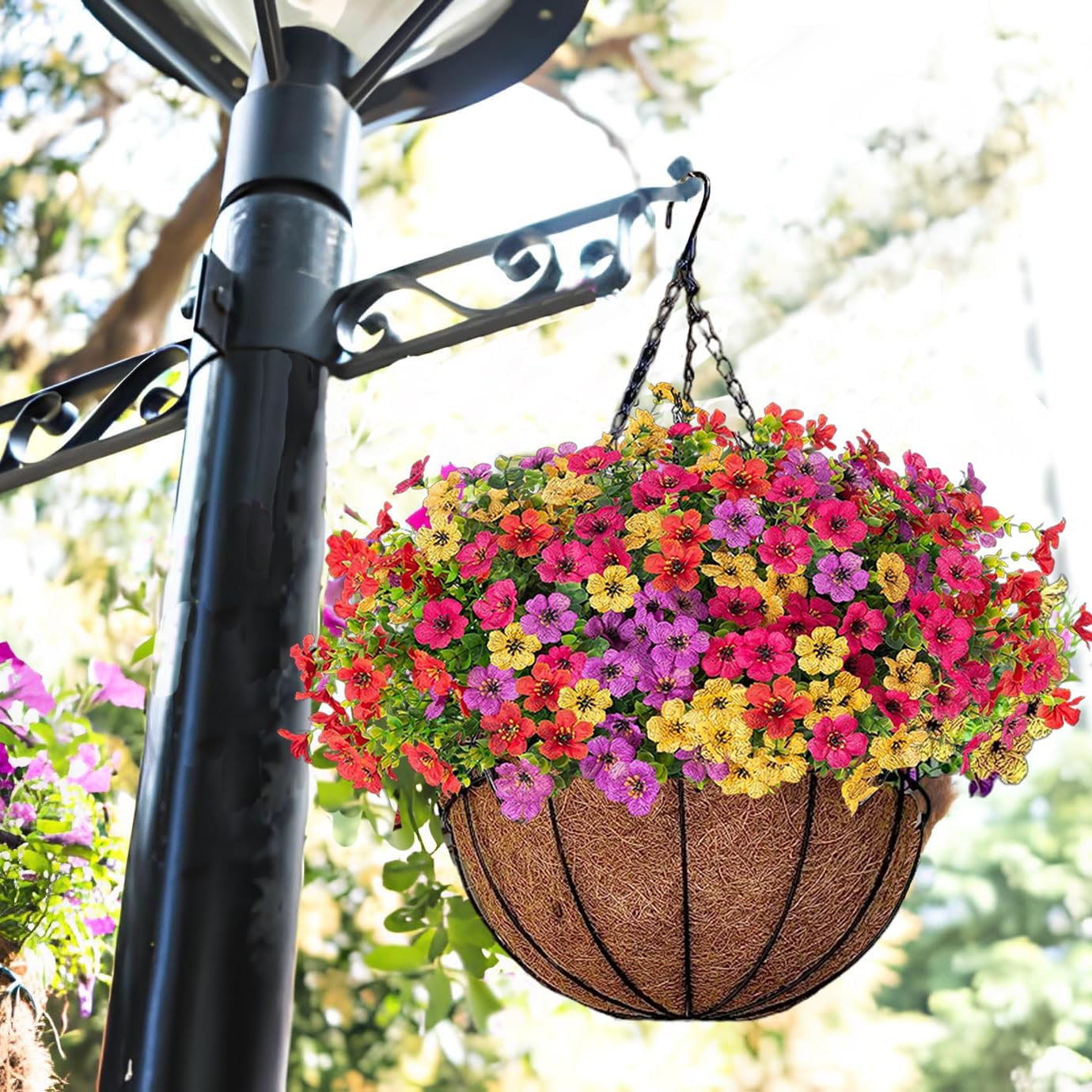 Last Day Promotion! 🔥 Simulated Hanging Flower Basket🌸 No Watering, No Wilting💧—Just a Picture Perfect Home Every Single Day-923