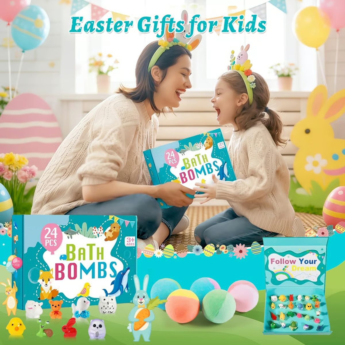 🔥LAST DAY 49% OFF - 🛁 Natural Bath Bombs for Kids with Mega Bubbles & Surprise Inside 🥚✨-923