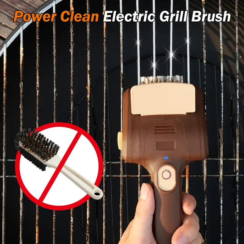 🔥Last Day 60% OFF🌟Electric BBQ Grill Brush✨Cordless Rechargeable⚡Premium Stainless Steel Bristles👑Barbecue Utensils Removes Rust & Grill Grease-TJY