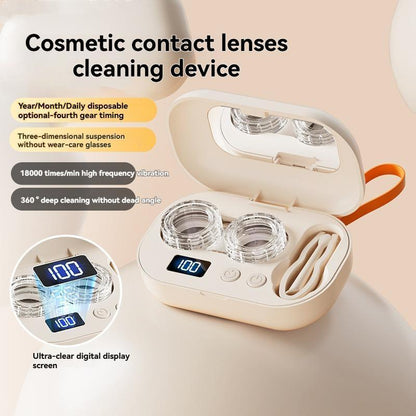 🎁BIG DEAL 50% OFF✨Ultrasonic Rechargeable Contact Lens Cleaner with Vanity Mirror -ABB8