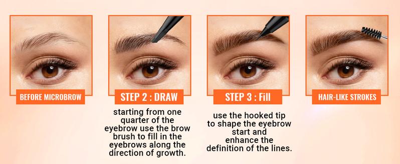🎁Dual-Ended Eyeliner🎉2-in-1 Eyebrow Pencil with Waterproof Microblading-ABB8