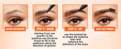 🎁Dual-Ended Eyeliner🎉2-in-1 Eyebrow Pencil with Waterproof Microblading-ABB8