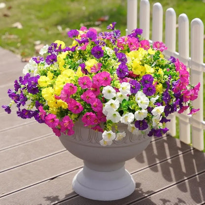🌟🌈 Artificial Potted Plant🌹6pcs Faux Morning Glory Flower with UV Protective Function🔥-TJY